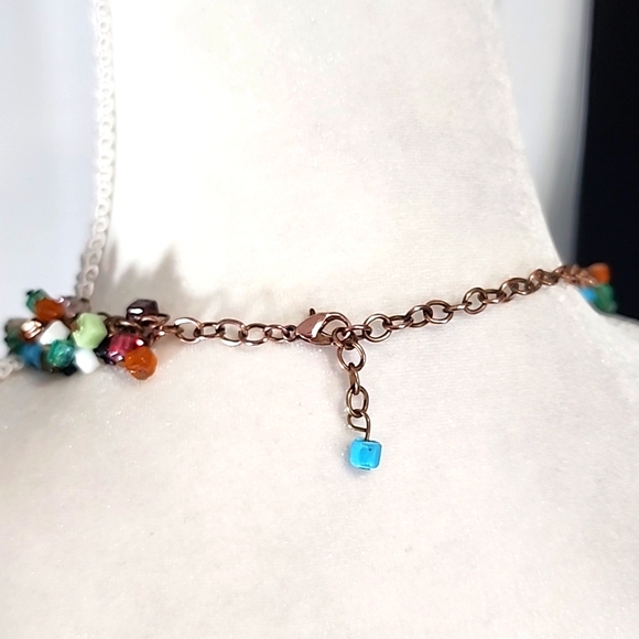 Vintage Indian Square Beaded Necklace - Picture 3 of 7